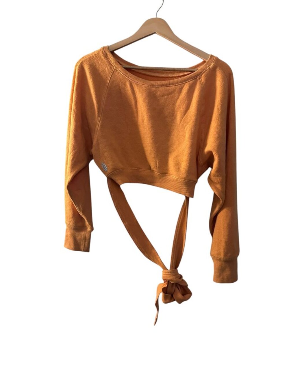 FP Movement Free People Rust Orange Cropped Tie Back Sweatshirt XS
